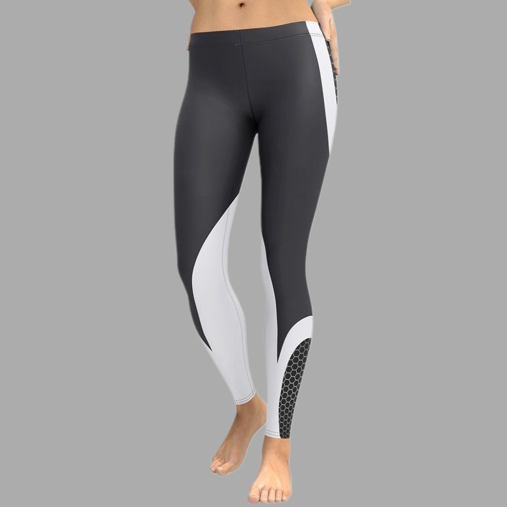 Beehive Geometric lady Compression Legging Onyx Gray