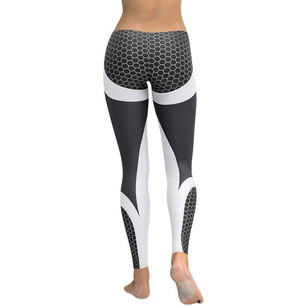 Beehive Geometric lady Compression Legging Onyx Gray