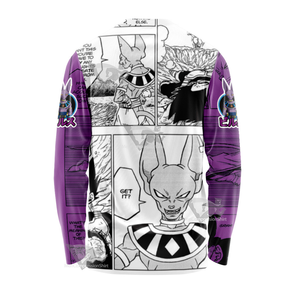 Beerus Dragon Ball Purple Long Sleeve Shirt