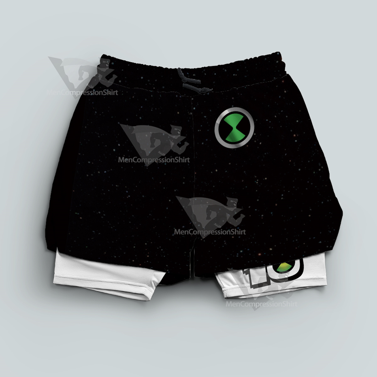 Ben 10 Alien X Black Men Compression Gym Short