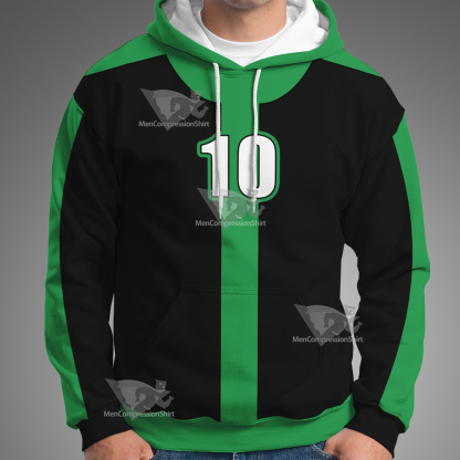 Ben10 Ben Tennyson Green And Black Cosplay Hoodie