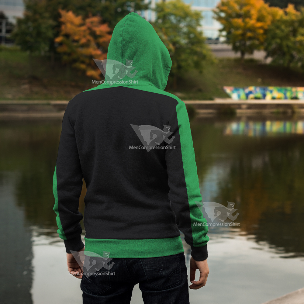 Ben10 Ben Tennyson Green And Black Cosplay Zip Up Hoodie