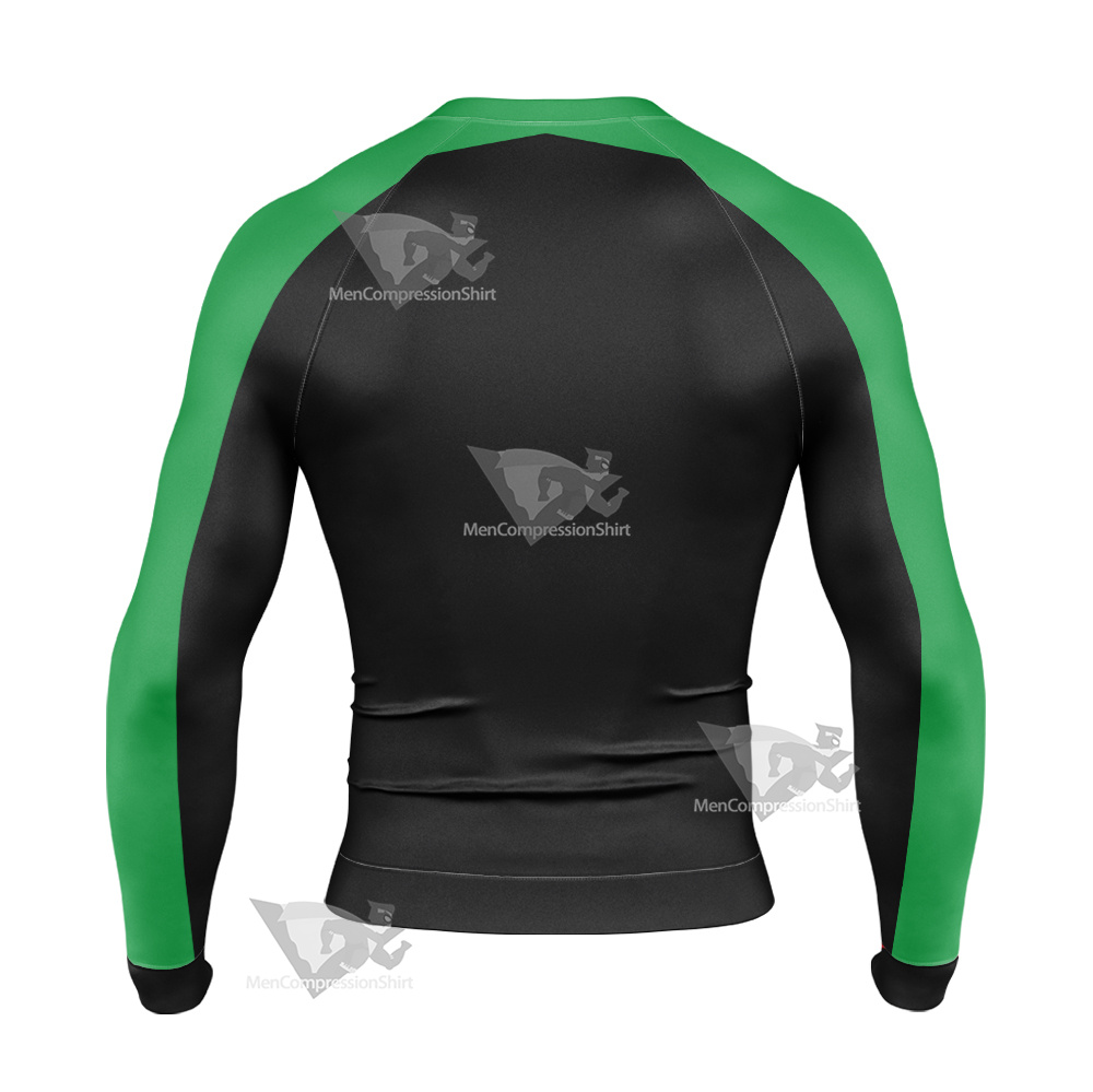Ben10 Ben Tennyson Green And Black Long Sleeve Compression Shirt