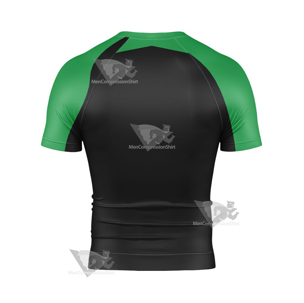 Ben10 Ben Tennyson Green And Black Short Sleeve Compression Shirt