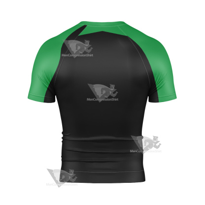 Ben10 Ben Tennyson Green And Black Short Sleeve Compression Shirt