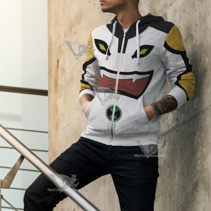 Ben10 Cannonbolt White Cosplay Zip Up Hoodie