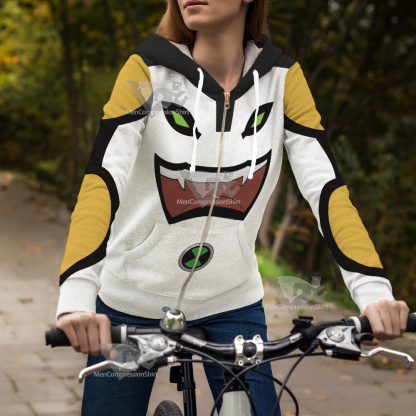 Ben10 Cannonbolt White Cosplay Zip Up Hoodie