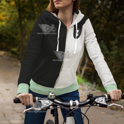 Ben10 Diamondhead Black And White Cosplay Zip Up Hoodie