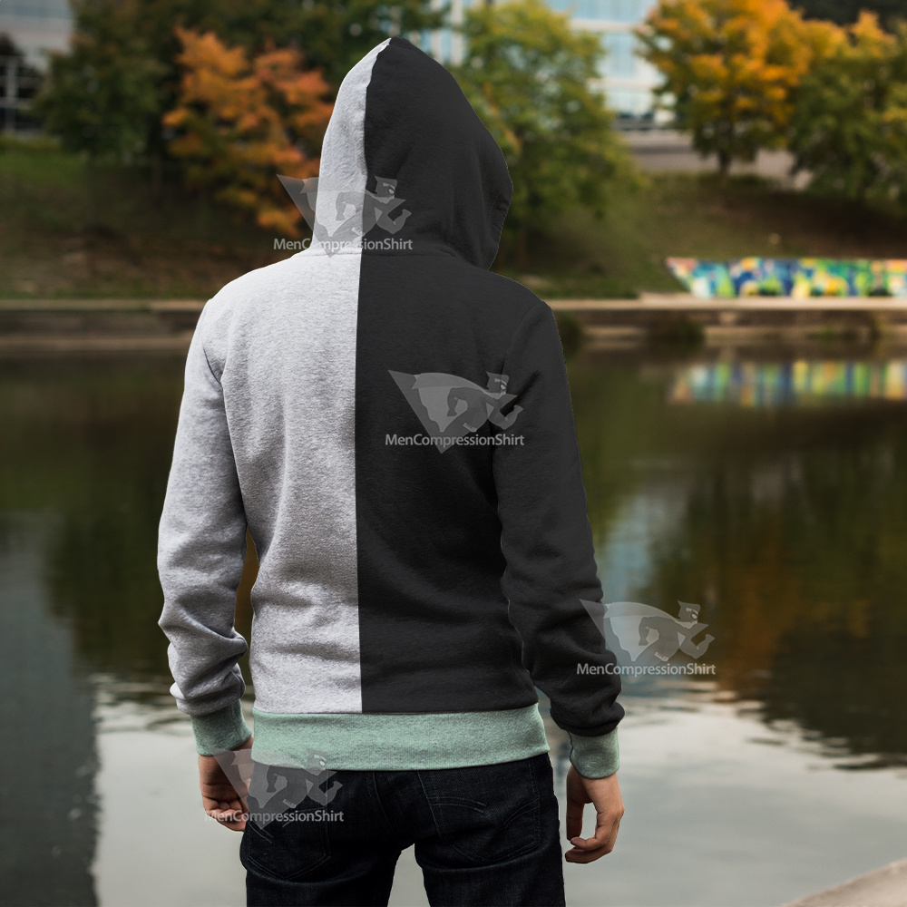 Ben10 Diamondhead Black And White Cosplay Zip Up Hoodie