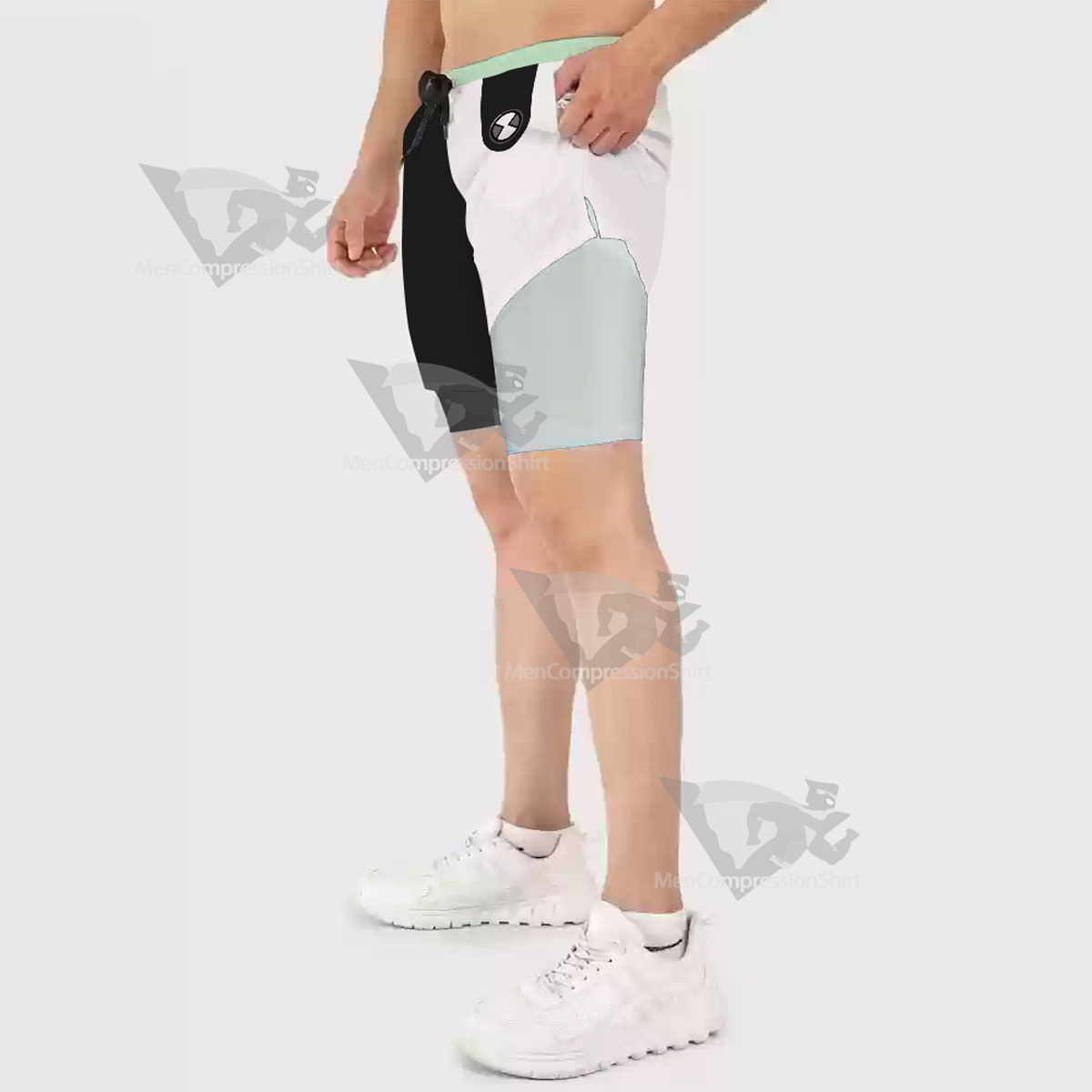 Ben10 Diamondhead Black White Men Compression Gym Short