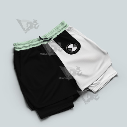 Ben10 Diamondhead Black White Men Compression Gym Short
