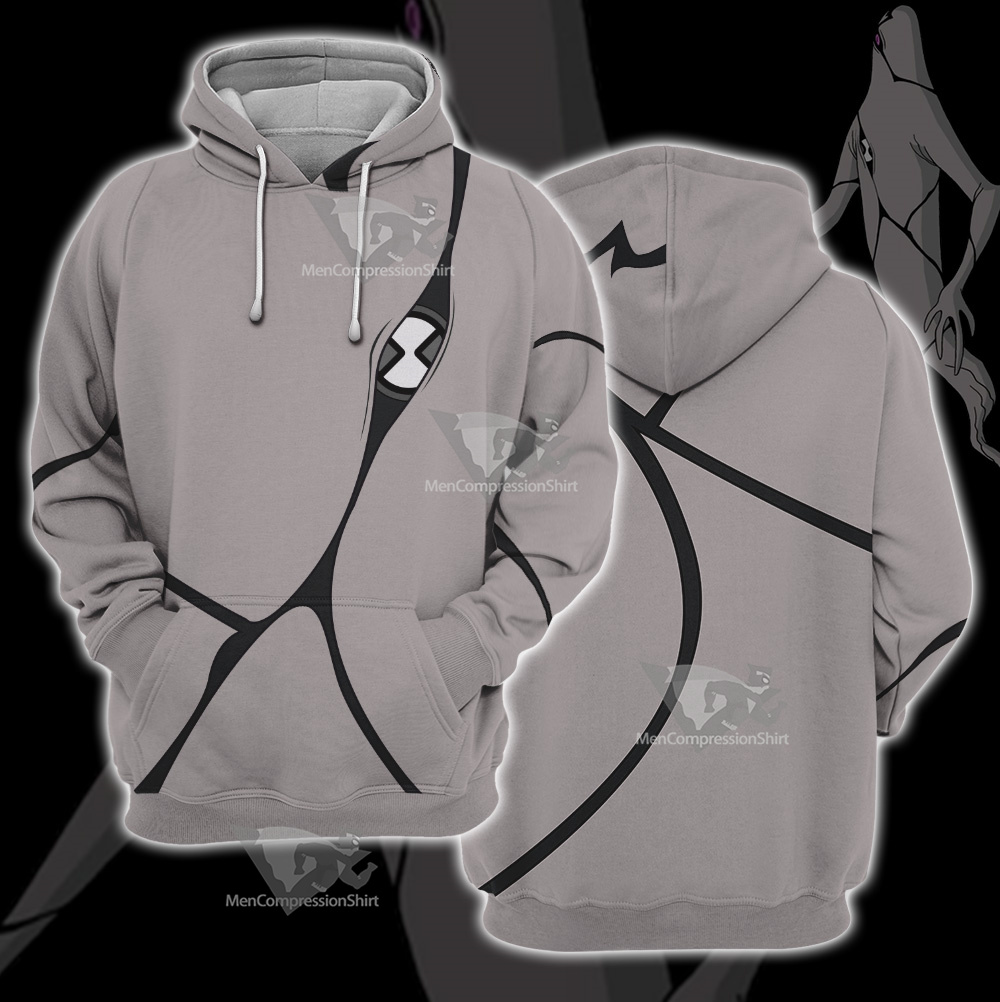 Ben10 Ghostfreak Grey Cosplay Hoodie