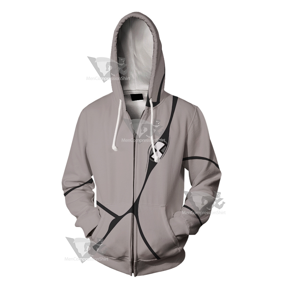 Ben10 Ghostfreak Grey Cosplay Zip Up Hoodie