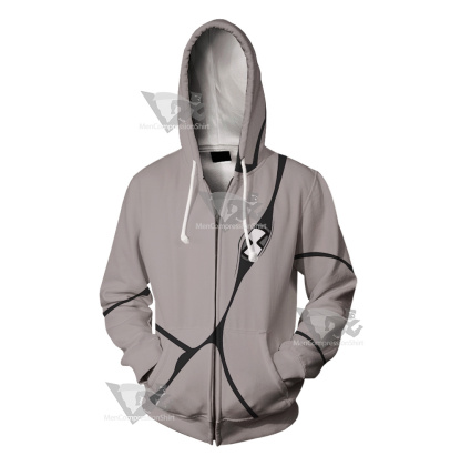 Ben10 Ghostfreak Grey Cosplay Zip Up Hoodie