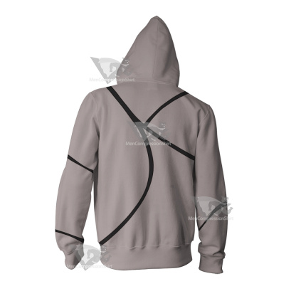 Ben10 Ghostfreak Grey Cosplay Zip Up Hoodie
