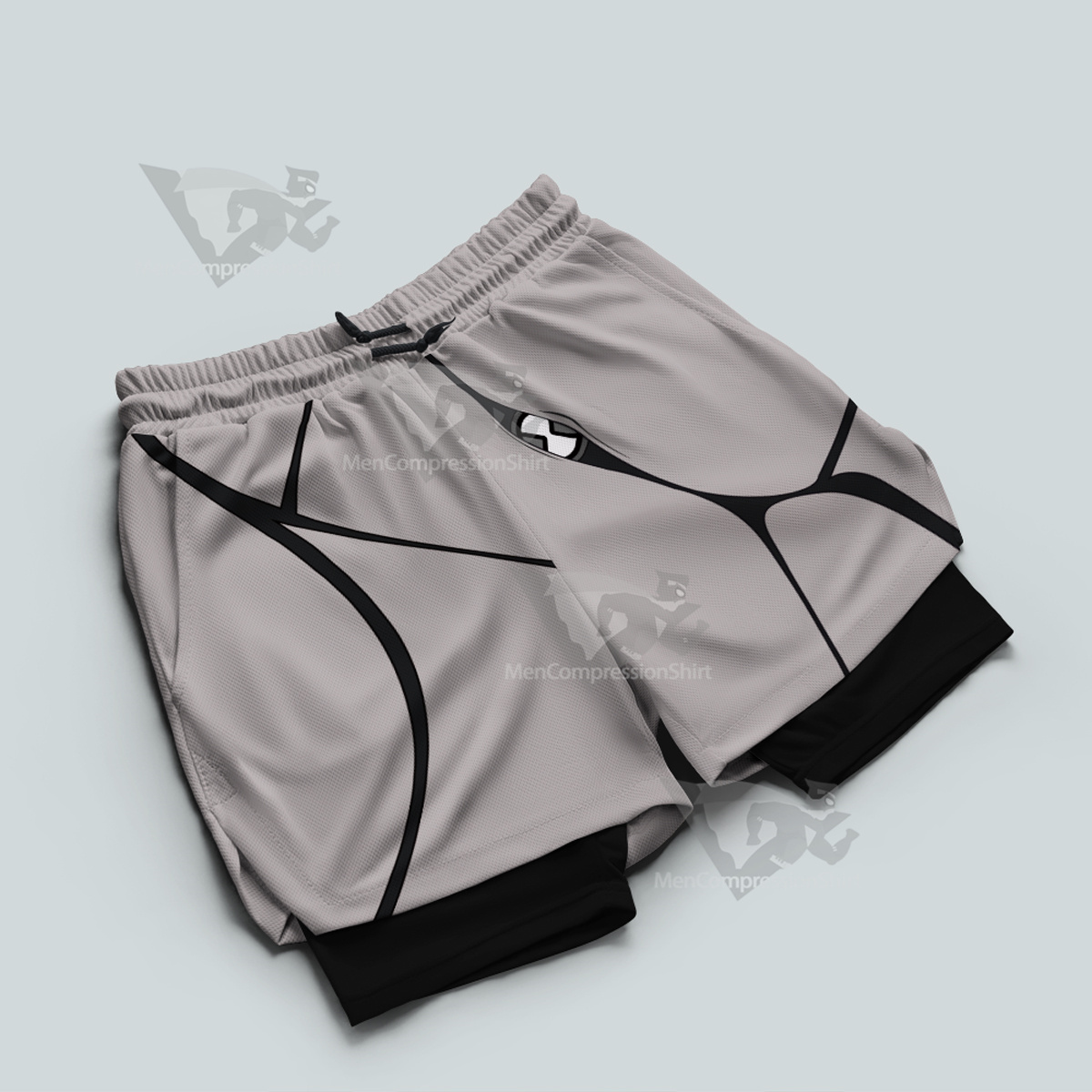 Ben10 Ghostfreak Grey Men Compression Gym Short