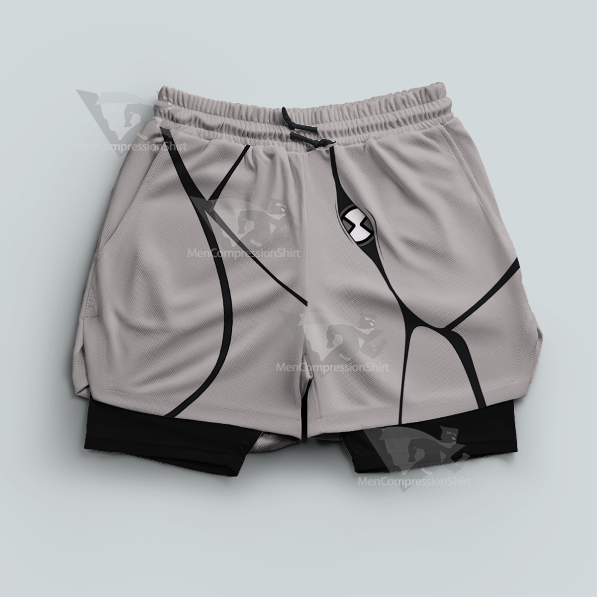 Ben10 Ghostfreak Grey Men Compression Gym Short