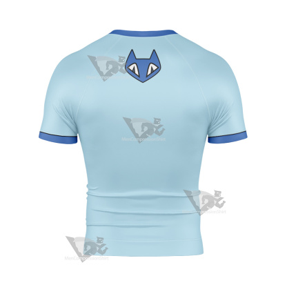 Ben10 Gwen Tennyson Blue Cat Cosplay Short Sleeve Compression Shirt