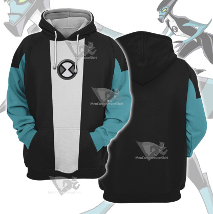 Ben10 Xlr8 White Cosplay Hoodie – MensCompressionShirt