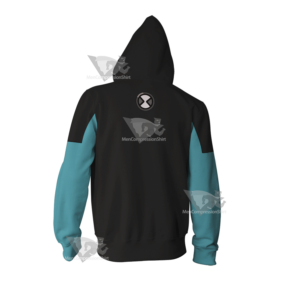Ben 10 Xlr8 White Cosplay Zip-Up Hoodie – MensCompressionShirt