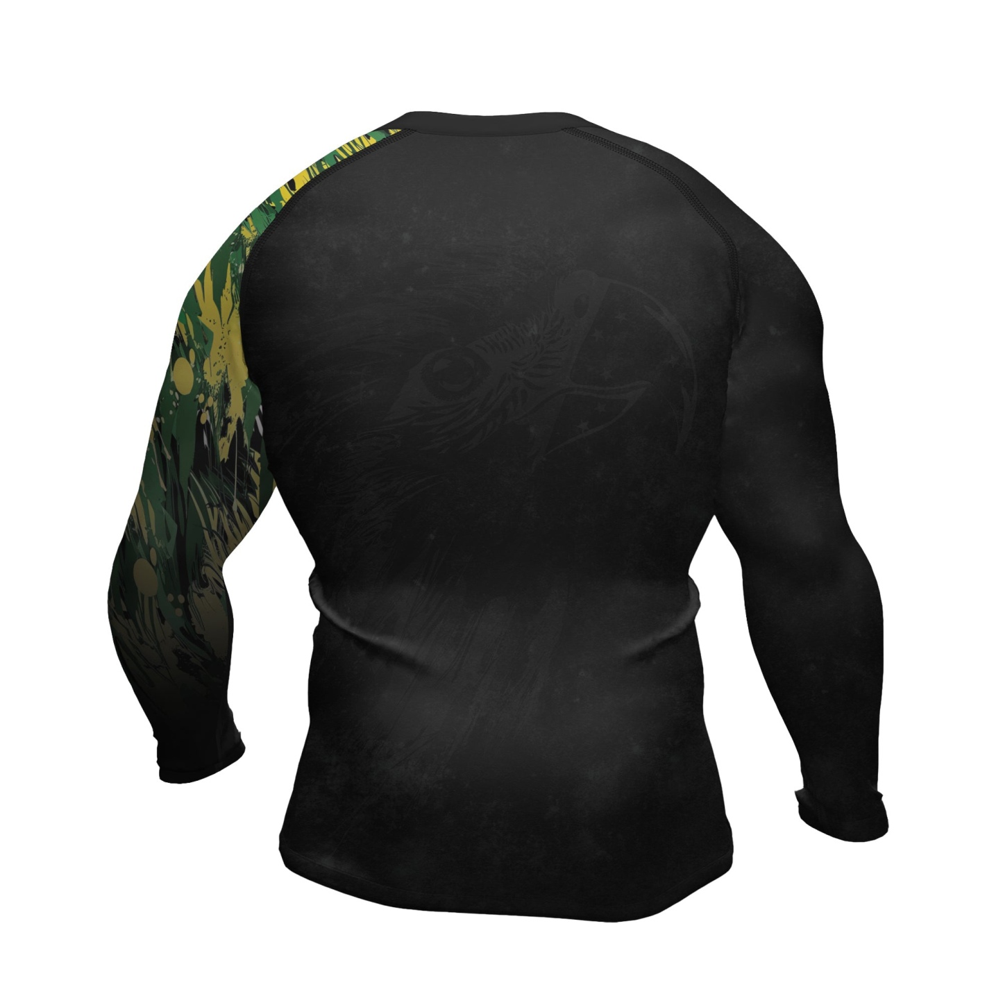 Bird Warrior With Brazil Flag Mens Long Sleeve Compression Shirt