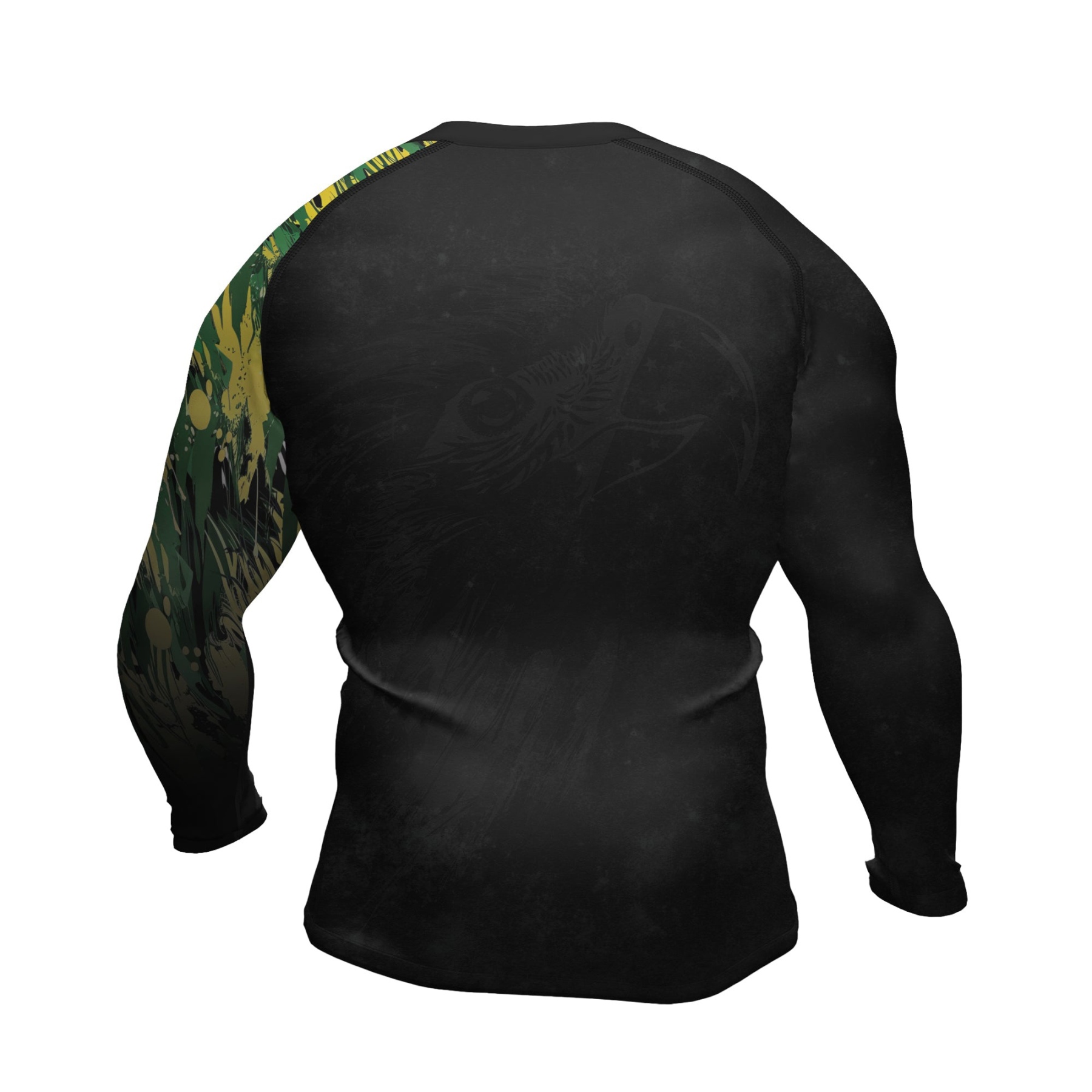 Bird Warrior With Brazil Flag Mens Long Sleeve Compression Shirt