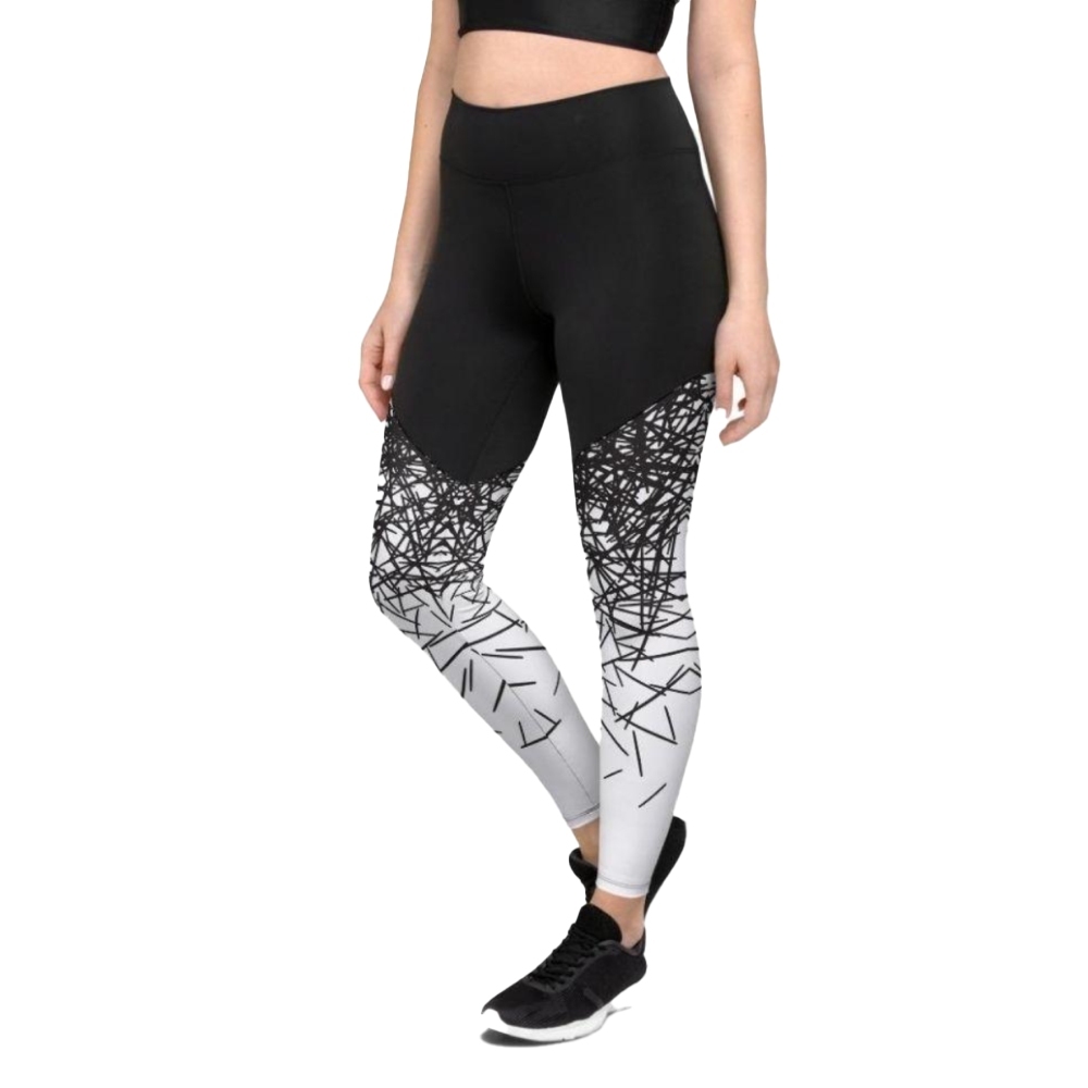 Black And White Ombre Women Compression Legging