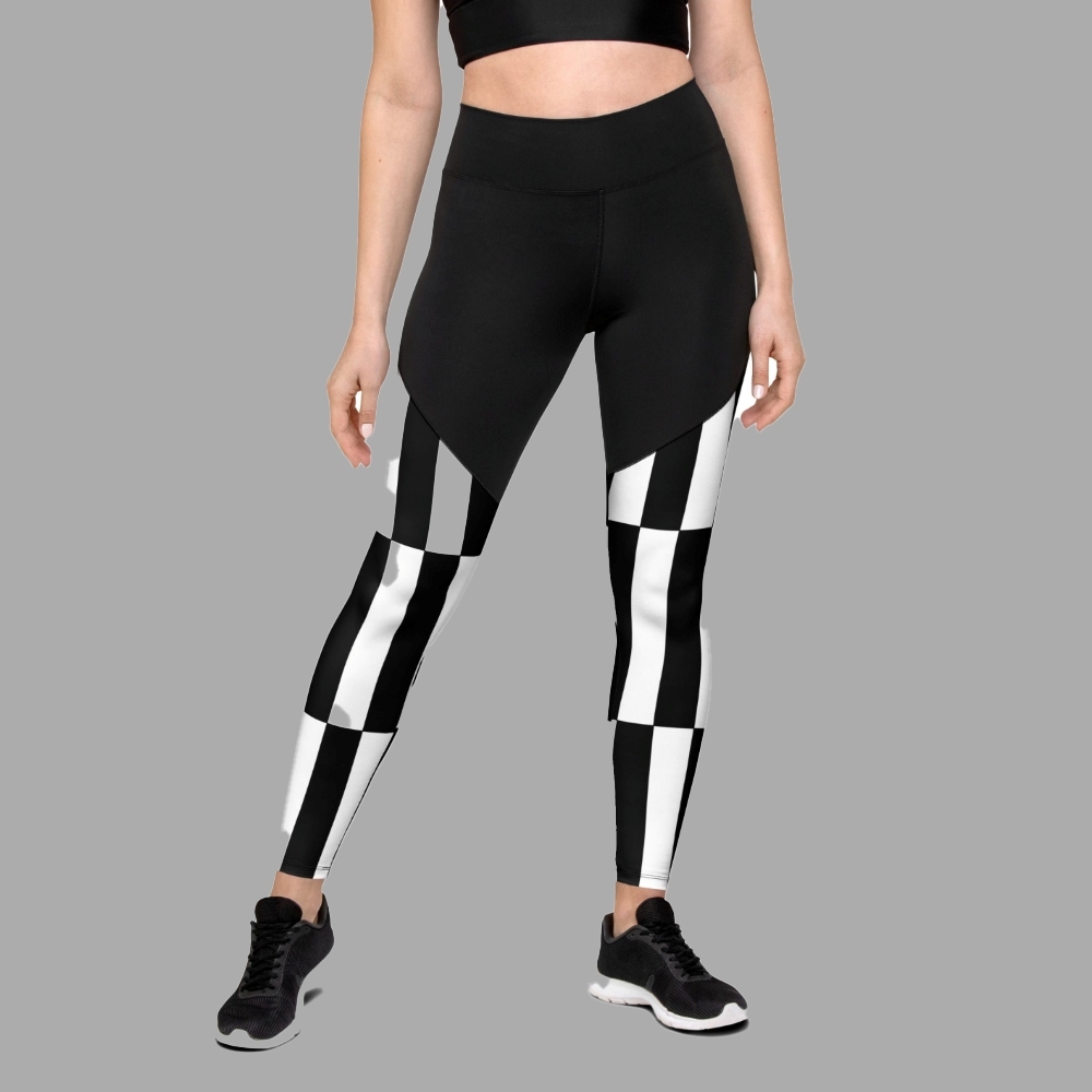 Black And White Optical Illusion Women Compression Legging