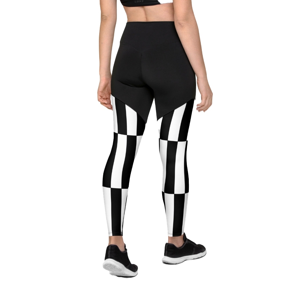 Black And White Optical Illusion Women Compression Legging
