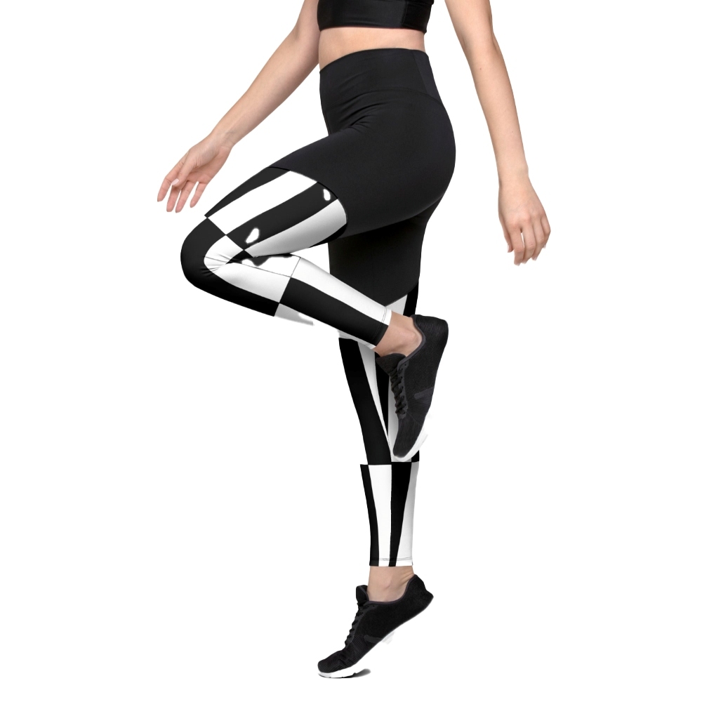 Black And White Optical Illusion Women Compression Legging