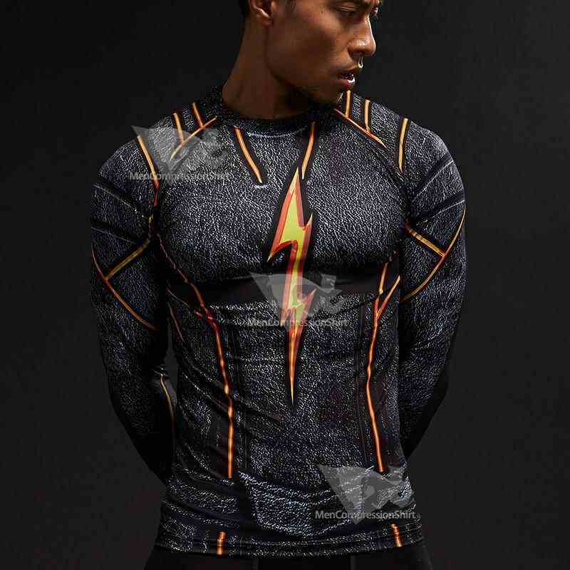 Black Barry Allen Man Rival Barry Allen Compression Shirt