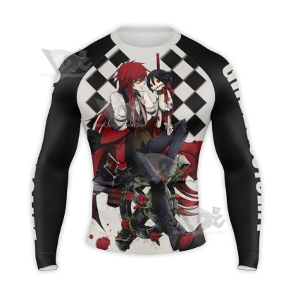 Black Butler Grell Sutcliff Black Long Sleeve Compression Shirt