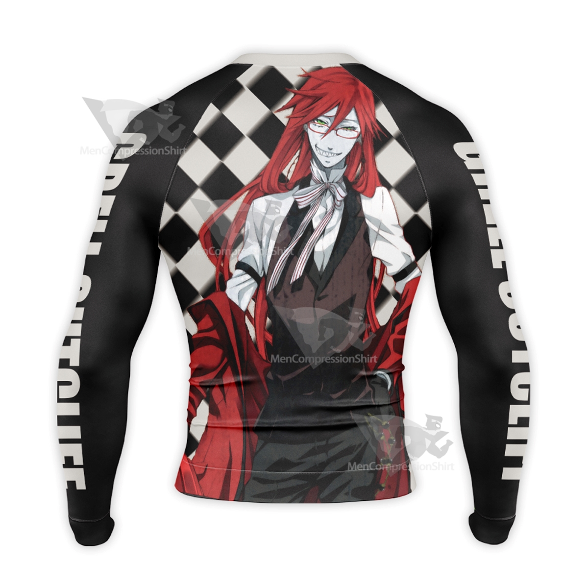 Black Butler Grell Sutcliff Black Long Sleeve Compression Shirt