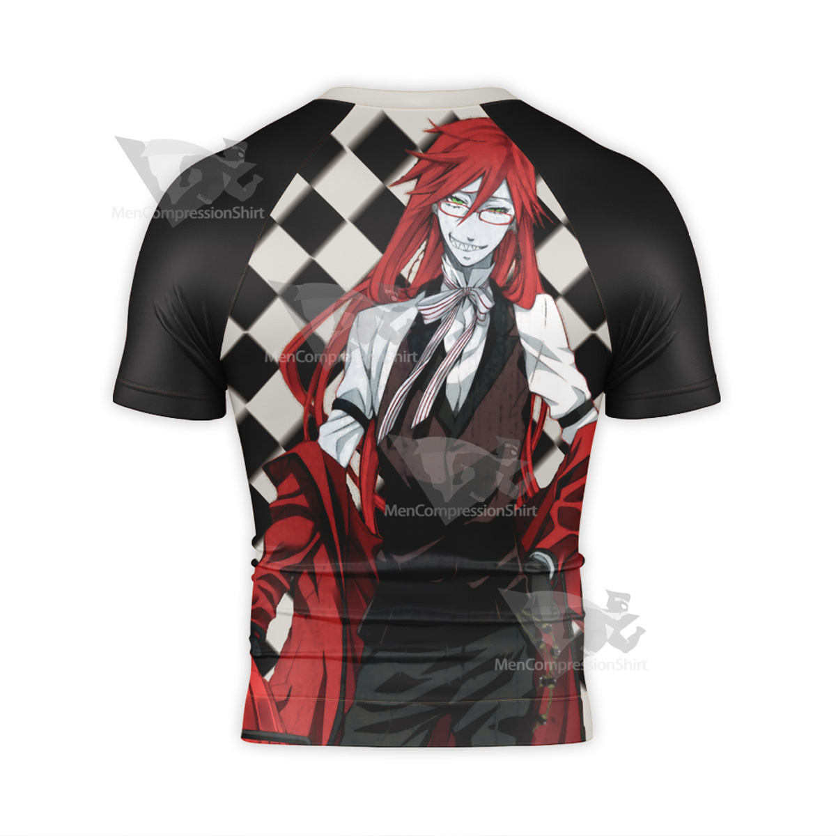 Black Butler Grell Sutcliff Black Short Sleeve Compression Shirt