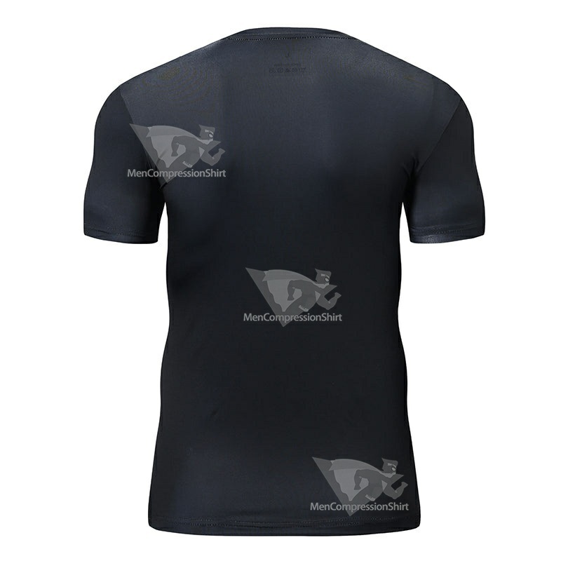 Black Castle Short Sleeve Compression Shirt For Men