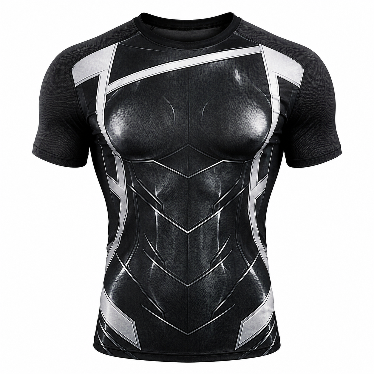 Black Cat Felicia Hardy Black Gray Short Sleeve Compression Shirt