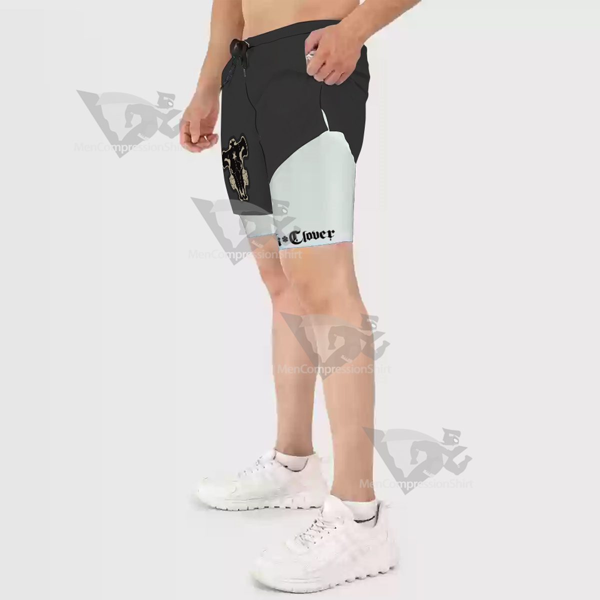 Black Clover Black Bulls Black Men Compression Gym Short