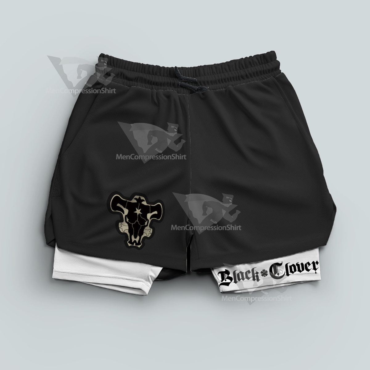 Black Clover Black Bulls Black Men Compression Gym Short