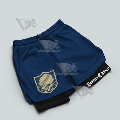 Black Clover Blue Roses Blue Men Compression Gym Short