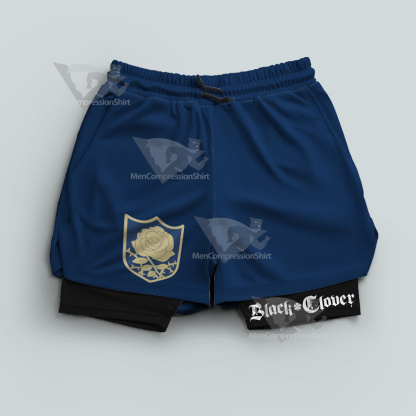 Black Clover Blue Roses Blue Men Compression Gym Short