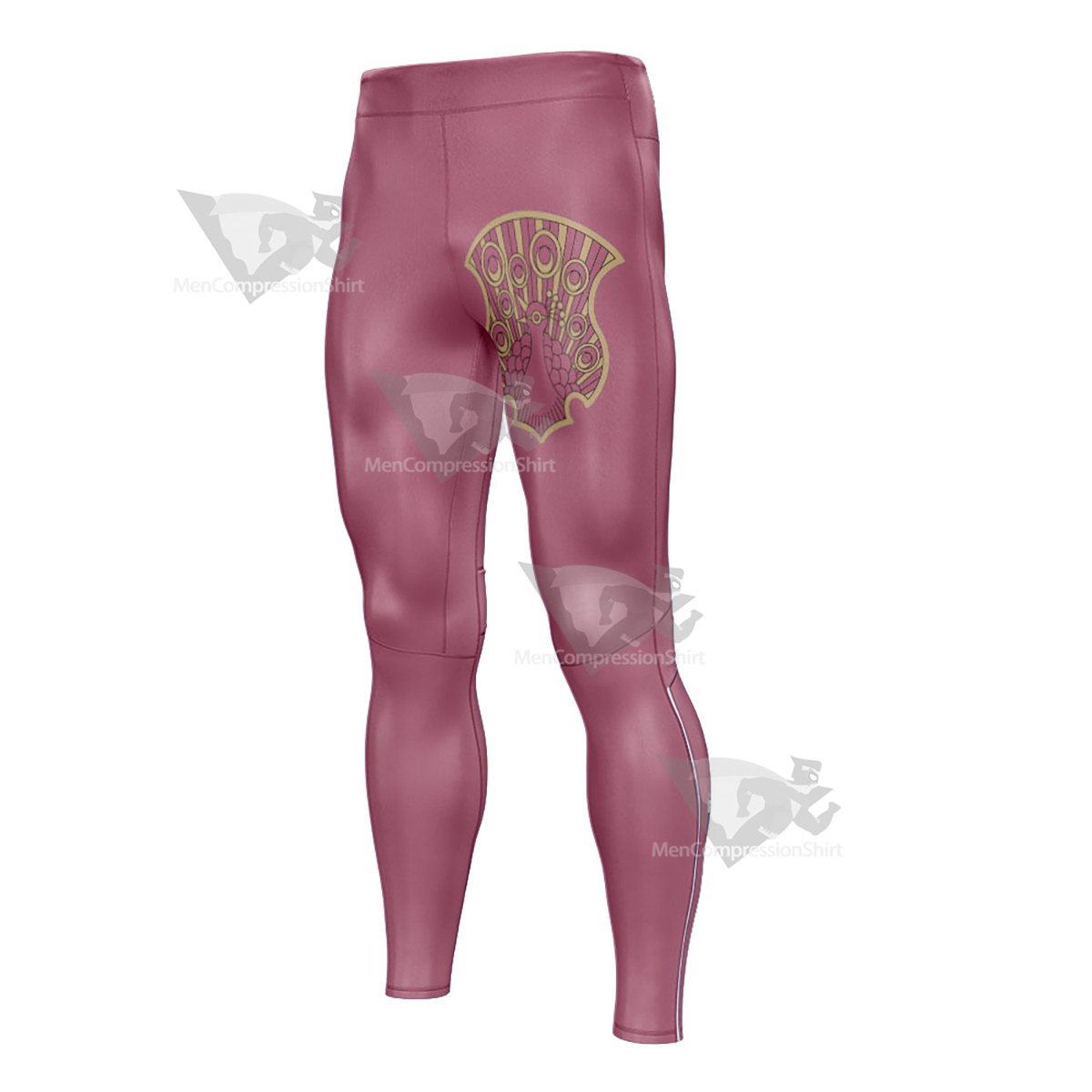 Black Clover Coral Peacocks Pink Mens Compression Legging