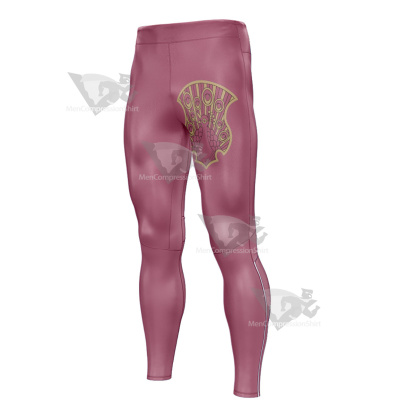 Black Clover Coral Peacocks Pink Mens Compression Legging