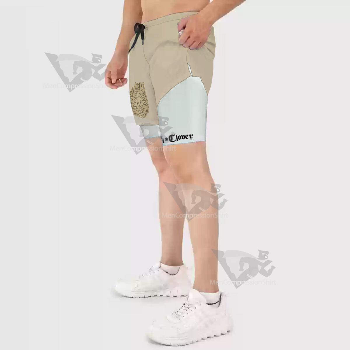 Black Clover Golden Dawn Yellow Men Compression Gym Short