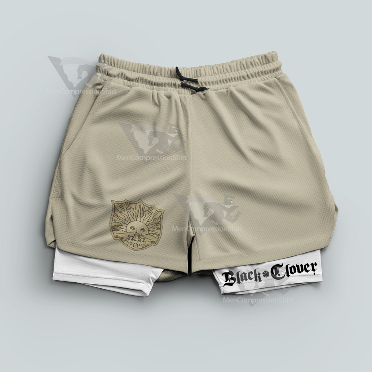 Black Clover Golden Dawn Yellow Men Compression Gym Short