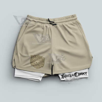 Black Clover Golden Dawn Yellow Men Compression Gym Short