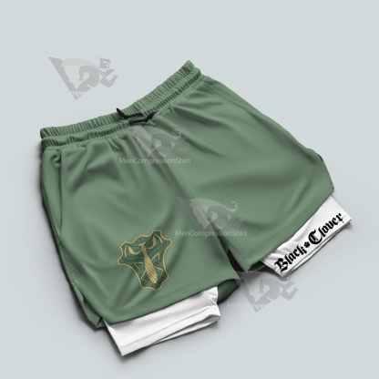 Black Clover Green Mantis Green Men Compression Gym Short-MensCompressionShirt