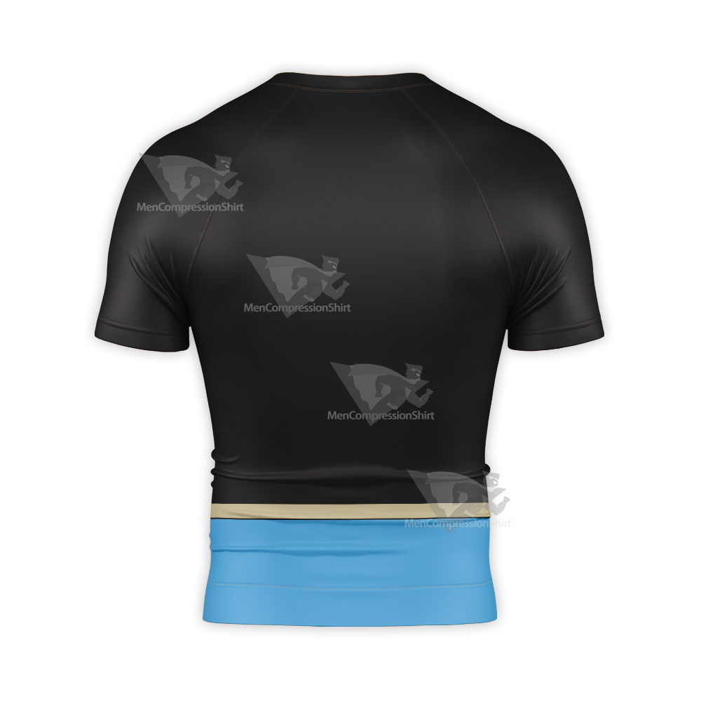 Black Clover Grey Black Short Sleeve Compression Shirt