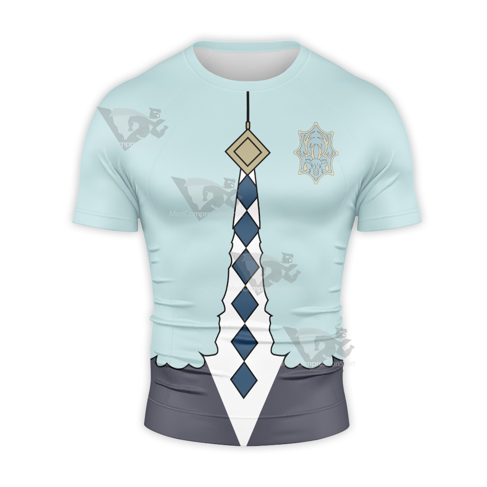 Black Clover Rill Boismortier Blue Short Sleeve Compression Shirt