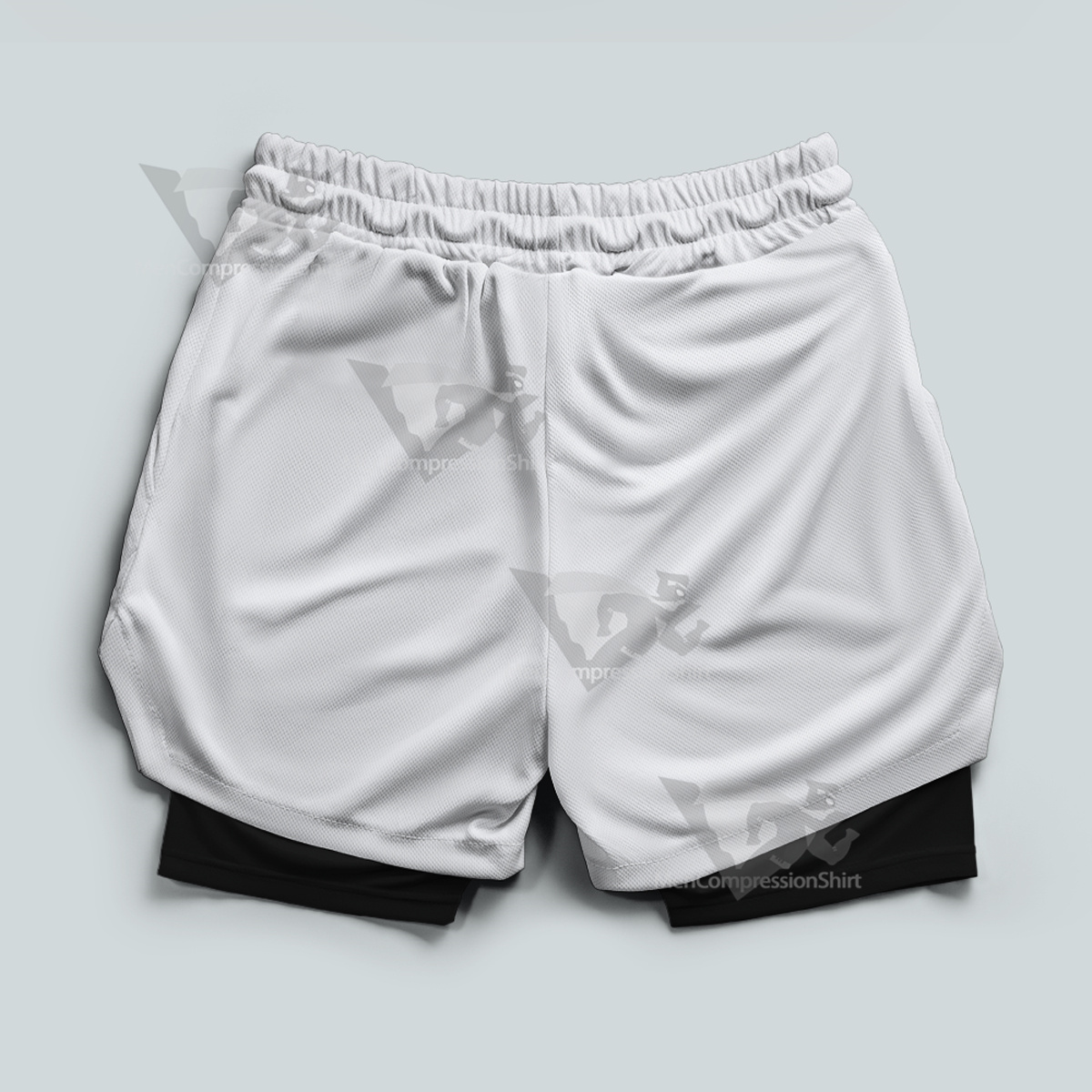 Black Clover Silver Eagles White Men Compression Gym Short