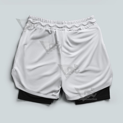 Black Clover Silver Eagles White Men Compression Gym Short